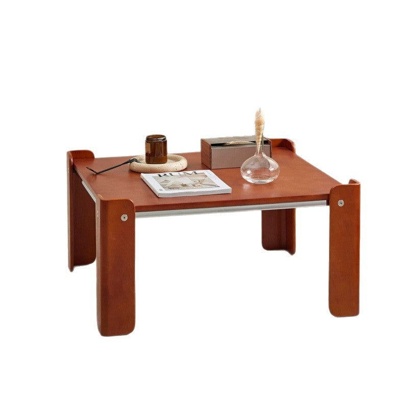 Traditional Vintage Square Plywood Electroplated Iron Coffee Table For Living Room