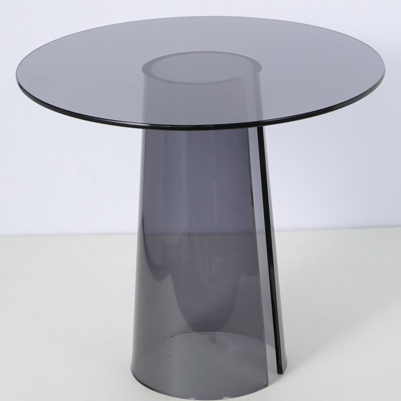 Modern Luxury Round Tempered Glass Acrylic Side Table For Living Room