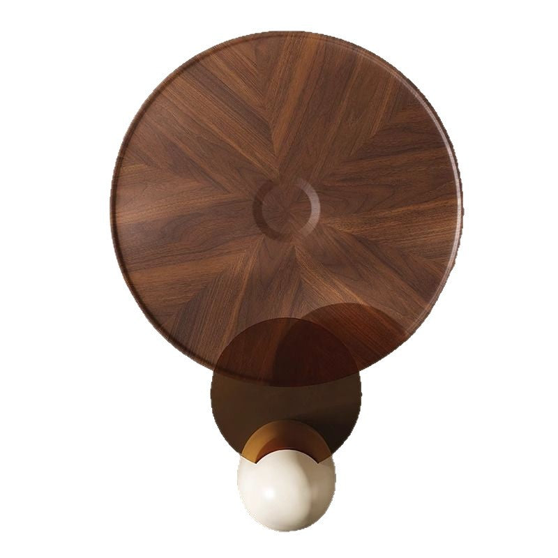 Modern Luxury Round Stainless Steel Medium-Density Fiberboard Fiberglass Tempered Glass Coffee Table Set 1-Tier For Living Room