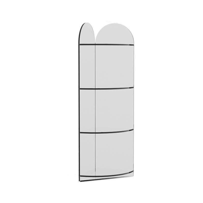 Contemporary Creative Circular Sector Acrylic Panel Transparent Corner Shelf Unit 4/5-Tier For Living Room