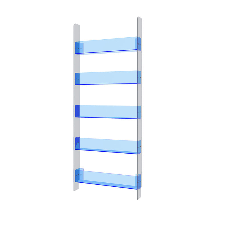 Modern Minimalist Rectangular Slim Acrylic Storage Shelf Bookshelf 4/5-Tier For Living Room