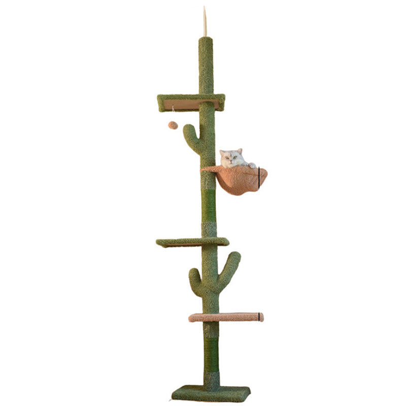 Contemporary Creative Rectangular Particleboard Velvet Fabric Sisal Paper Tube Cactus Cat Tree For Living Room
