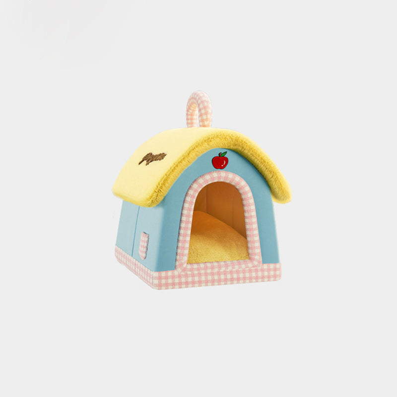 Contemporary Creative Square Velvet Corduroy PP Cotton Drip-Plastic Fabric Handheld Cat Bed For Bedroom