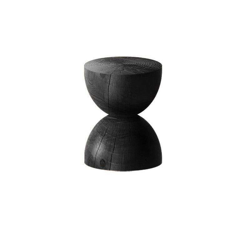 Modern Minimalist Hourglass-Shaped Solid Wood Side Table For Living Room