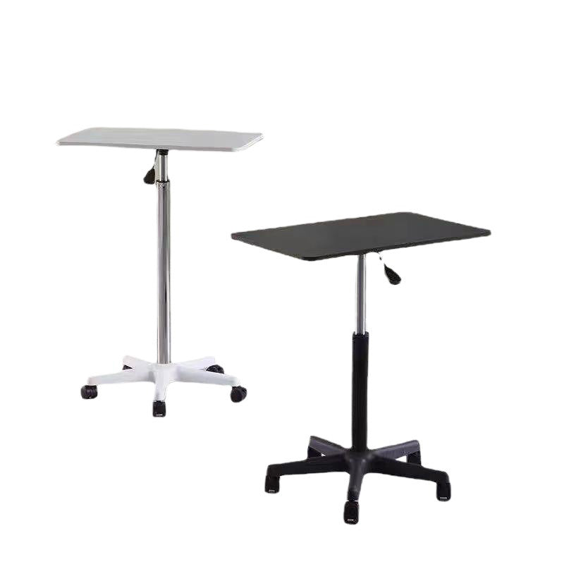 Modern Minimalist Rectangular Medium Density Fiberboard Steel Plastic Side Table Height-Adjustable Movable For Bedroom