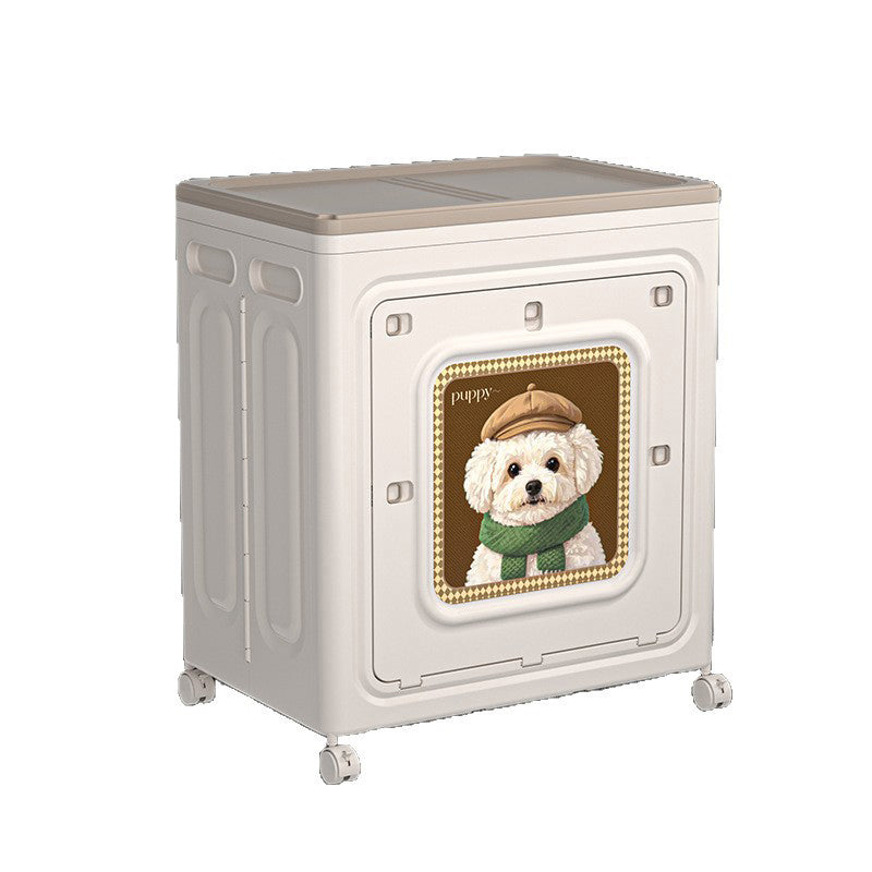Modern Minimalist Rectangular Polypropylene Storage Cabinet 1-Cabinet Movable Foldable For Living Room