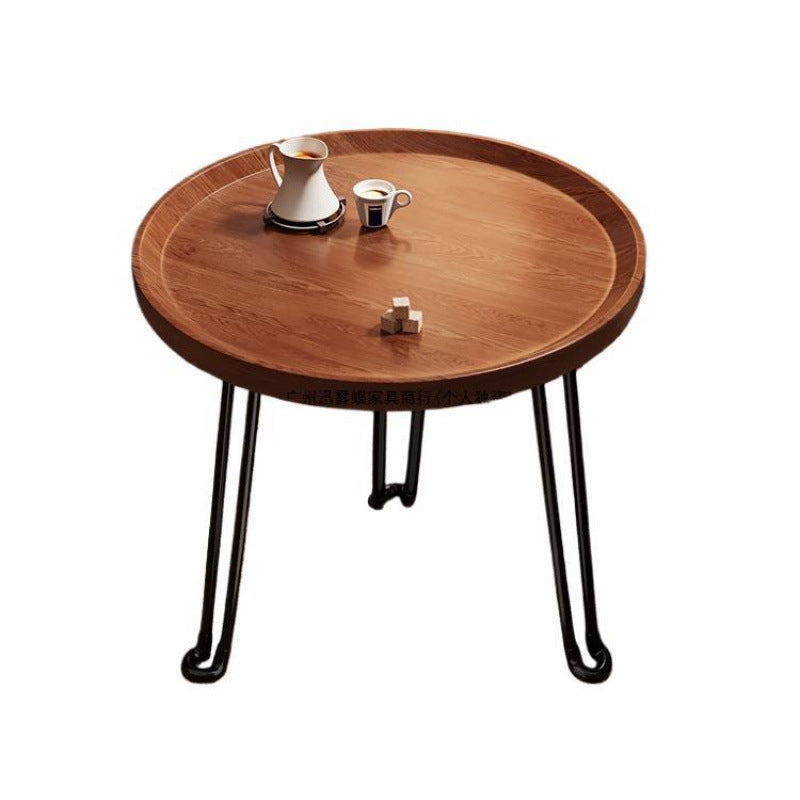 Modern Minimalist Round MDF Iron Flower-Shaped Foldable Side Table For Living Room And Bedroom