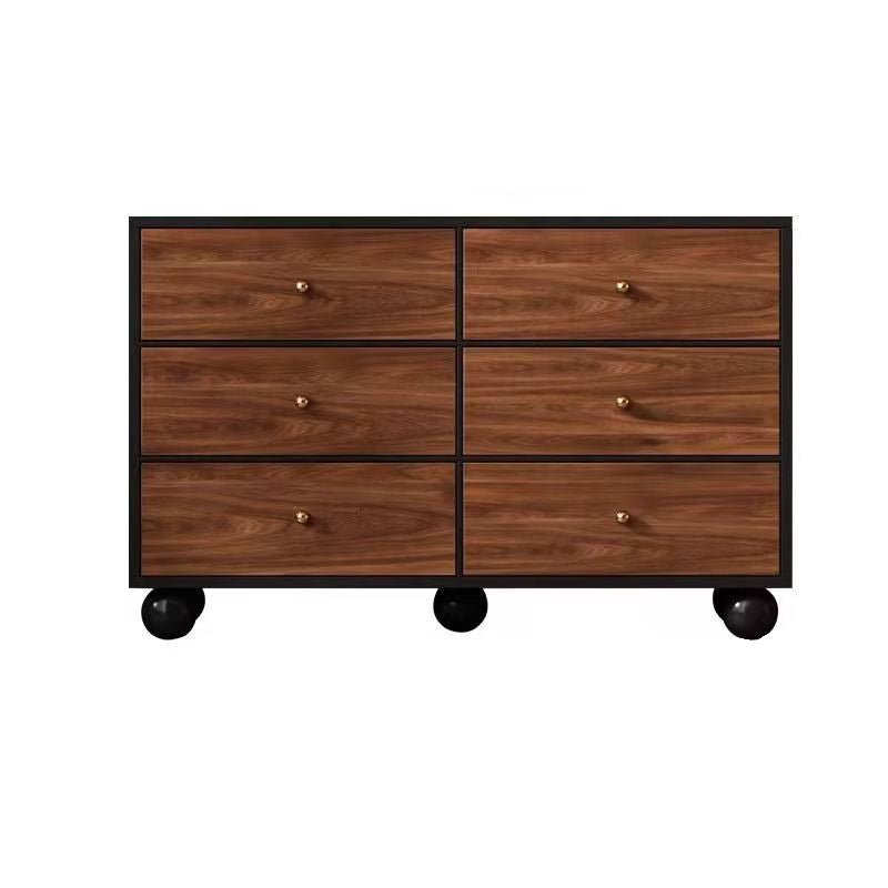 Contemporary Retro Particle Board Rectangular 6-Drawer Storage Cabinet For Living Room & Bedroom