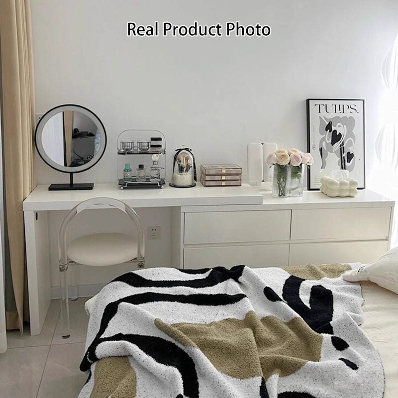 Modern Minimalist Eco-Friendly Engineered Wood Rectangular Extendable Makeup Vanity 6-Drawer For Bedroom