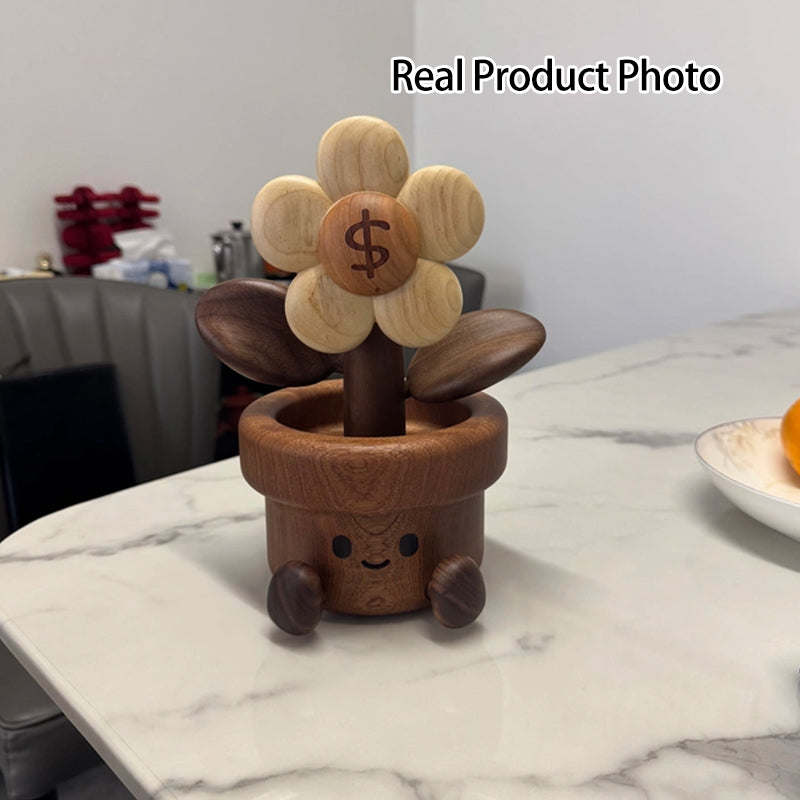 Contemporary Creative Cherry Wood Black Walnut Wood Maple Wood Palisander Sunflower-shaped Table Decor For Living Room & Bedroom