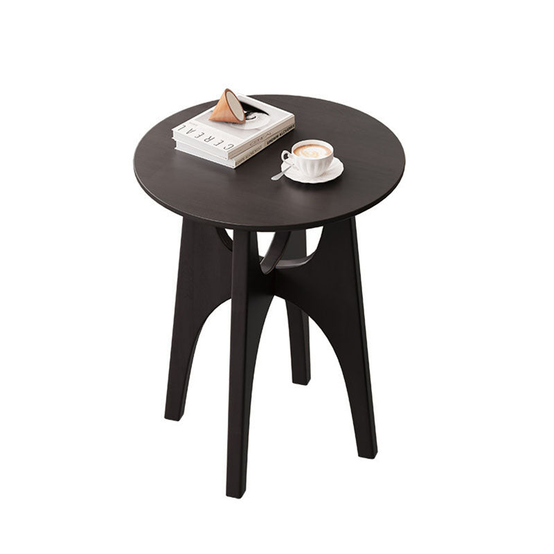 Contemporary Nordic Cylindrical Solid Wood Plywood Side Table 1-Tier For Living Room