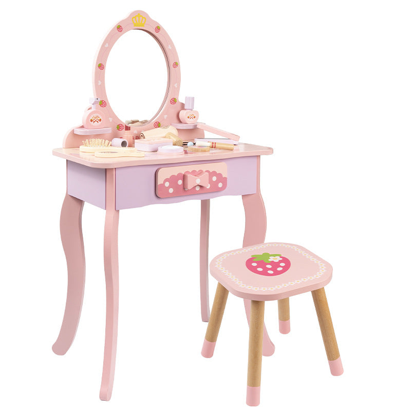 Contemporary Creative Kids MDF Rectangular Makeup Vanity Set With Drawer For Bedroom & Living Room