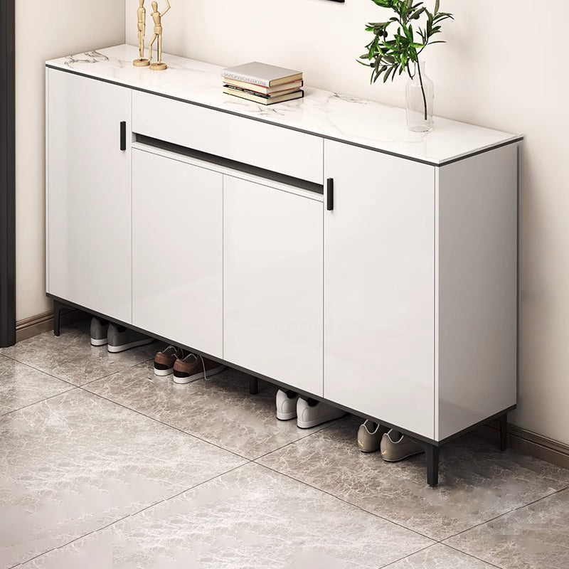 Contemporary Luxury Rectangular MDF Metal Shoe Storage 4-Tier For Entryways