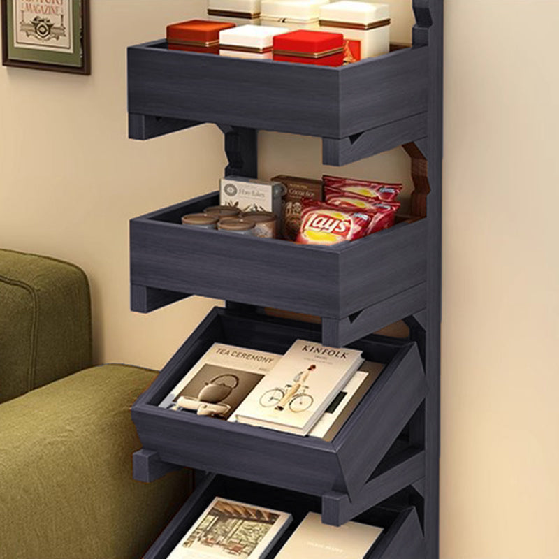Modern Minimalist Rectangular Pine Wood Display Rack 3/4-Tier For Living Room