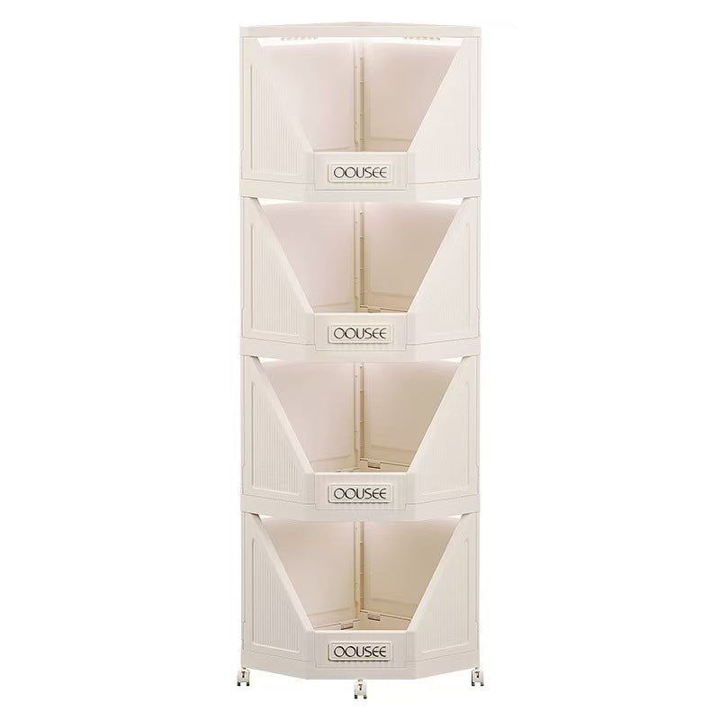 Modern Minimalist Square PP Movable Stackable Corner Shelf Unit 2/3/4-Tier For Living Room