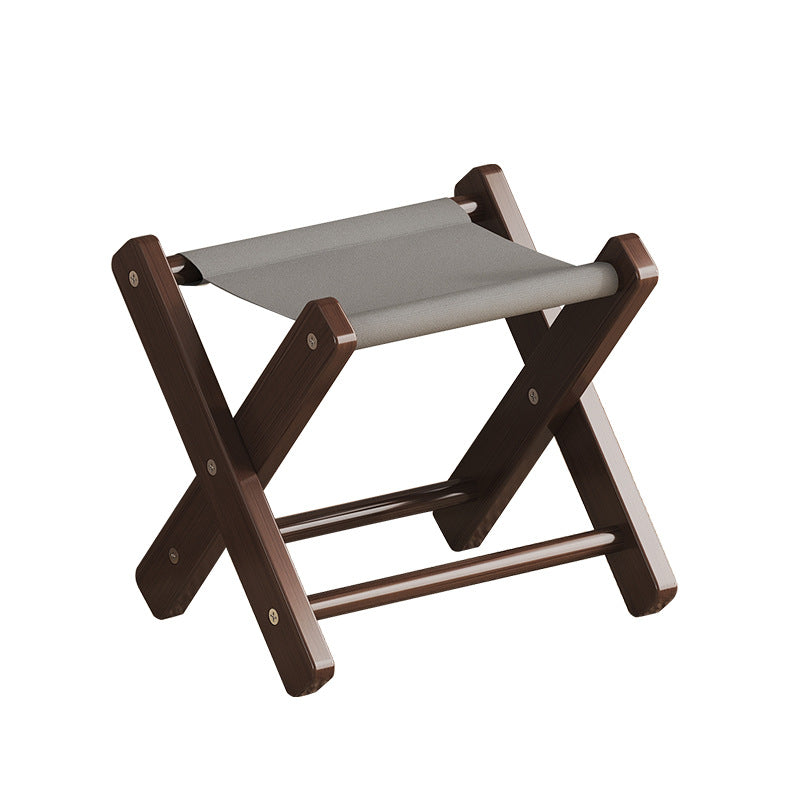 Modern Minimalist X-Shaped Nan Bamboo MDF Oxford Fabric Folding Chair Backless Armless For Garden