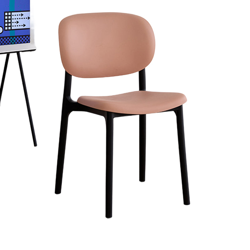 Contemporary Nordic PP Plastic Curved Dining Chair Backrest Armless For Dining Room