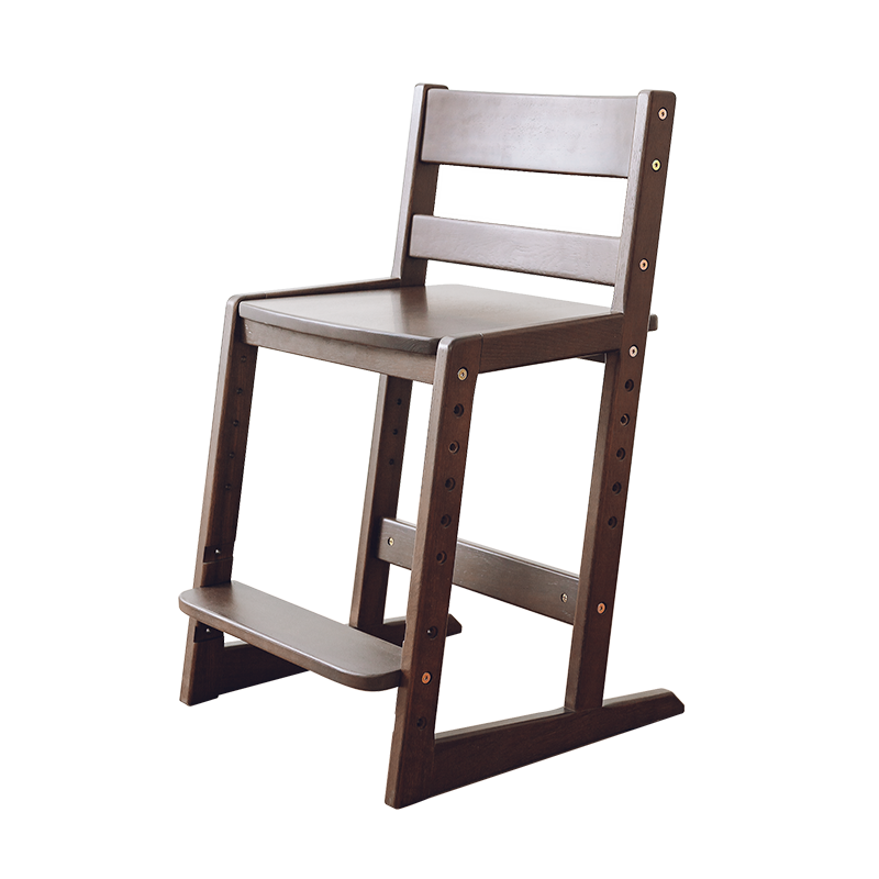 Traditional Chinese Beech Oak Wood Rectangular Adjustable Kids Desk Chair Backrest Armless For Living Room