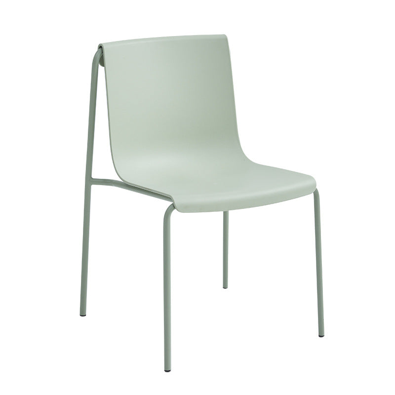 Contemporary Nordic Square PP Plastic Carbon Steel Legs Stackable Dining Chair For Living Room