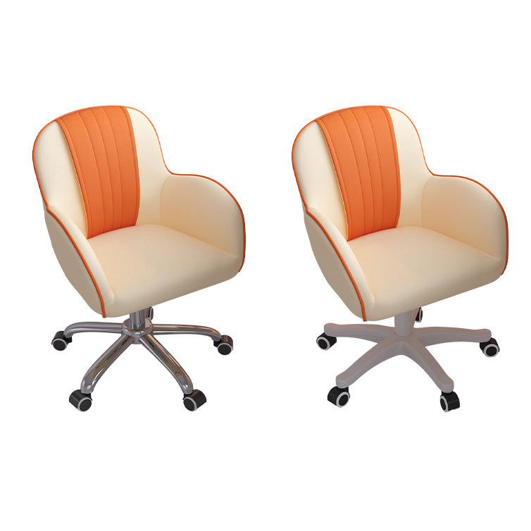 Modern Minimalist Square Cushion PU Leather Stainless Steel Desk Chair Backrest For Home Office
