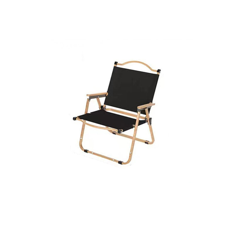 Modern Minimalist Rectangle Beech Wood Carbon Steel Oxford Fabric Outdoor Foldable Camping Chair Backrest Armrest For Garden