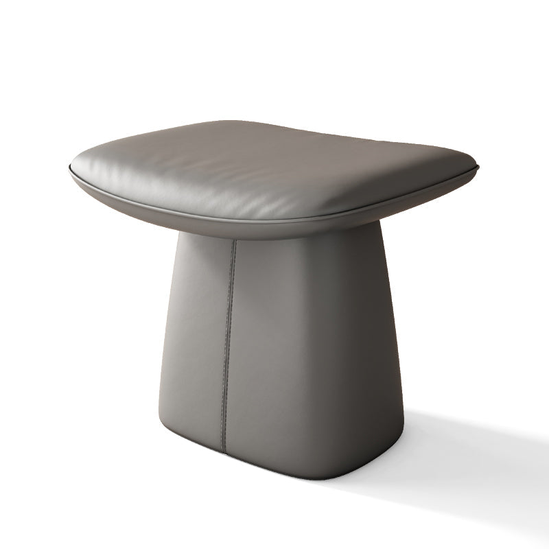 Contemporary Nordic Rectangular Plywood Cat Scratching Leather Sponge Vanity Stool Backless Armless For Bedroom