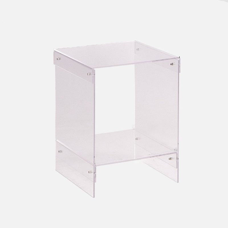 Modern Minimalist Rectangular Acrylic End Table 2-Tier For Living Room & Bedroom