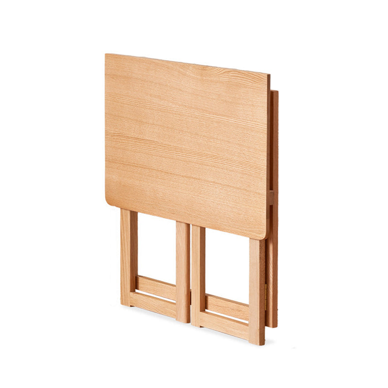 Modern Minimalist Rectangular Red Oak Wood Foldable Desk 1-Tier Storage For Home Office
