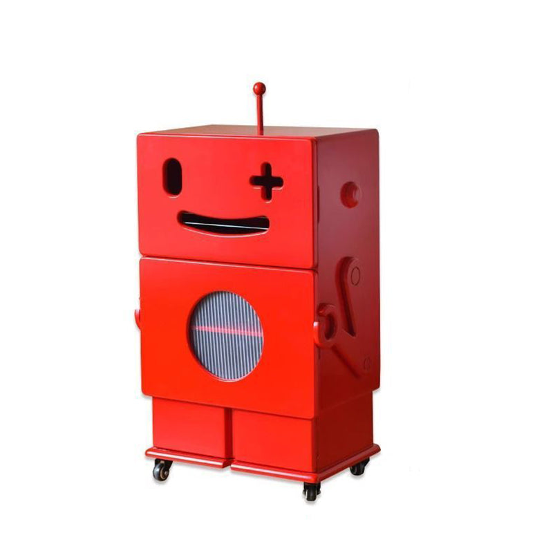 Contemporary Creative MDF Mobile Robot Side Table With 2 Storage For Living Room