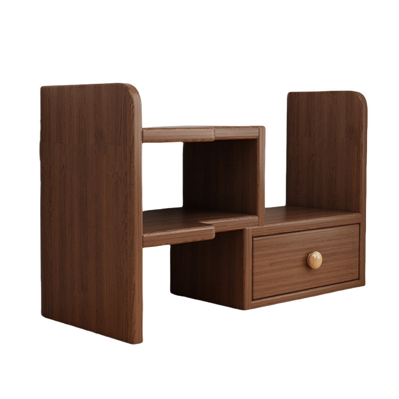 Traditional Chinese Engineered Wood Rectangular Bookshelf 2-Tier For Living Room