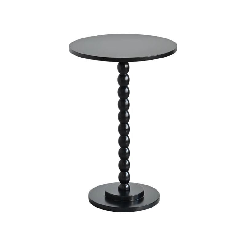 Traditional Vintage Solid Wood Geometric Round Top Side Table For Living Room