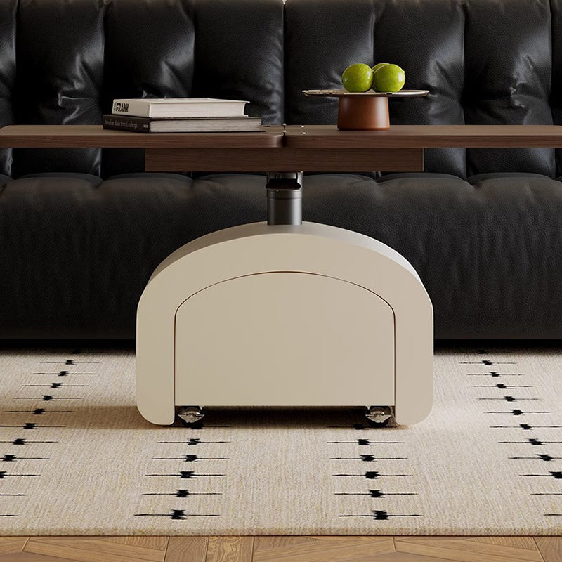 Modern Minimalist Rectangular Solid Wood Plywood Veneer Pine Wood Veneer Liftable Coffee Table 1-Tier For Living Room