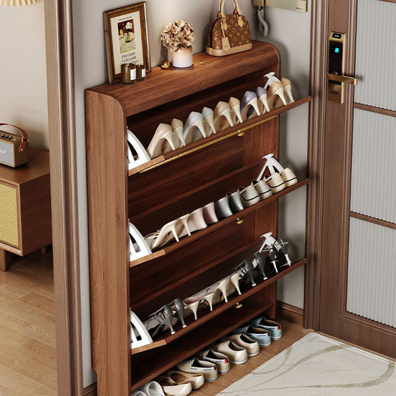 Traditional Vintage Rectangle MDF & Artificial Leather Weaving Shoe Storage 3- Tier For Entryways