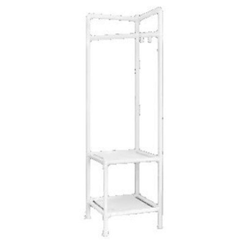 Modern Simplicity Rectangular Carbon Steel Fabric Corner Storage Cabinet 2-Tier For Bedroom