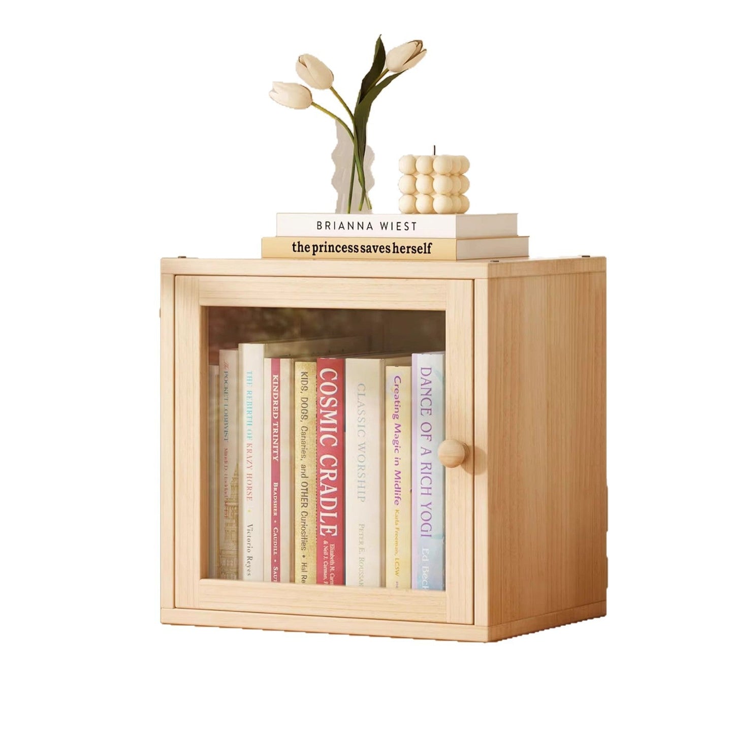 Modern Minimalist Square Pine Wood Composite Board Acrylic Storage Cabinet 1/2-Cabinet For Study