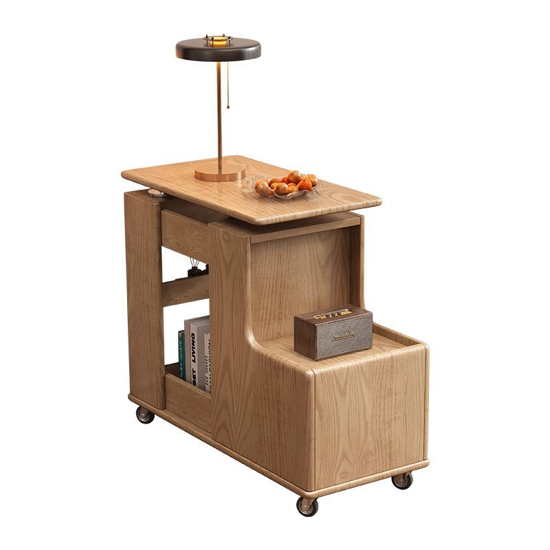 Contemporary Creative Rotatable Geometric Shape Plywood Movable End Table 3-Tier For Living Room