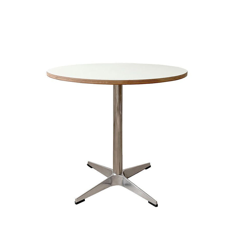 Modern Minimalist Plywood Stainless Steel Aluminum Round Dining Table 1-Tier For Dining Room & Kitchen