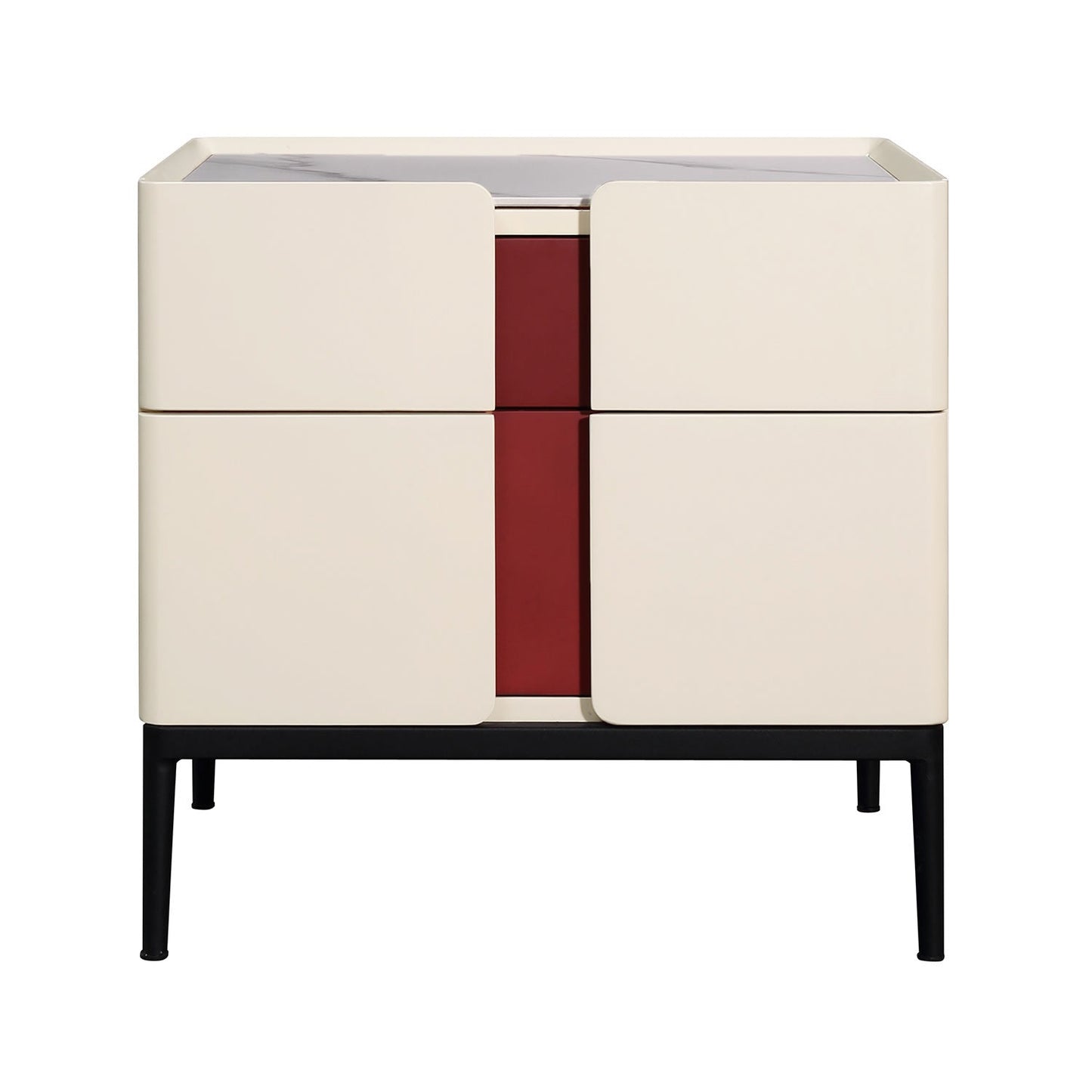 Premium Material Combination Bedside Table - Clever Dual-Drawer Storage Nightstand 2-Drawer For Elegant Bedroom