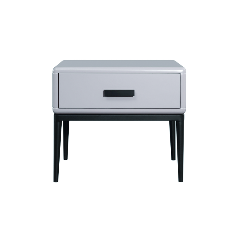 Industrial-Style Bedroom Bedside Table - E1 Eco-Friendly Solid Wood 1-Drawer Nightstand For Bedroom & Living Room