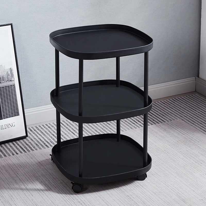 Modern Minimalist Rectangular PP Carbon Steel Side Table 2/3 Tier For Living Room