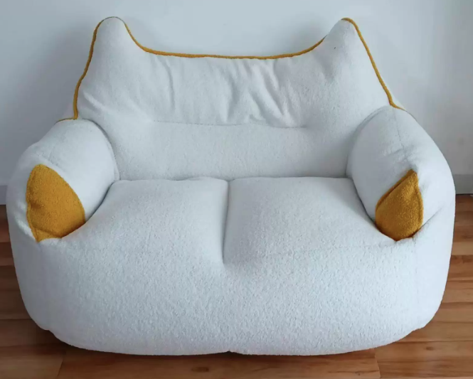 Contemporary Creative Teddy Fleece Fabric Animal Shaped Sofa Backrest Armrests For Living Room