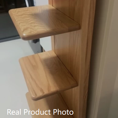 Traditional Japanese Rubber Wood Corner Bookshelves 5/9-Tier Standing Shelves For Study