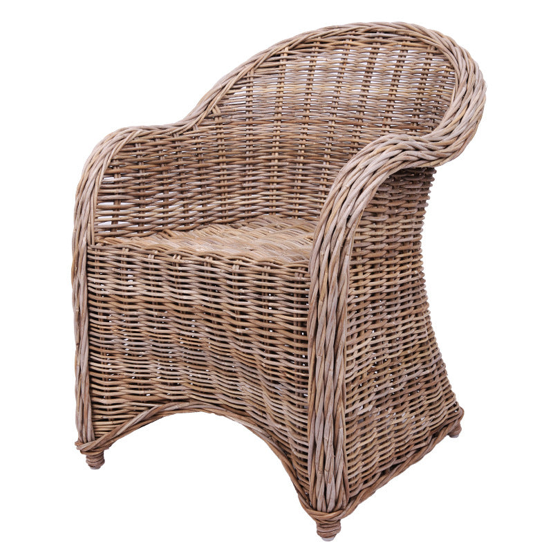 Premium Rattan Weaving Chair - Whimsical Curves Hand-Woven Bohemian Dining Chair For Dining Room & Garden