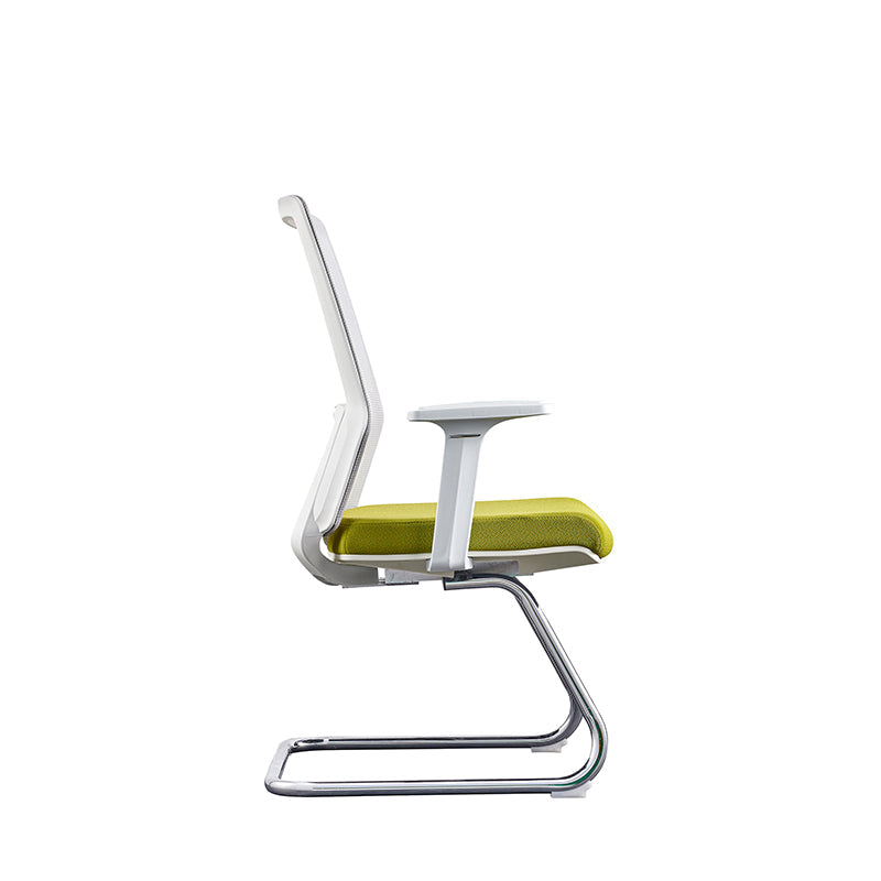 Modern Minimalist Aesthetic Mesh Reception Desk Chair With Lumbar Support - Electroplated Steel Frame Office Chair For Home Office