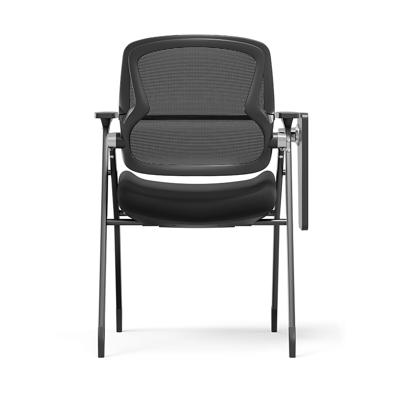 Modern Mesh Training Chair With Foldable Seat & Tablet Arm - Multi-Function Conference Desk Chair For Home Office