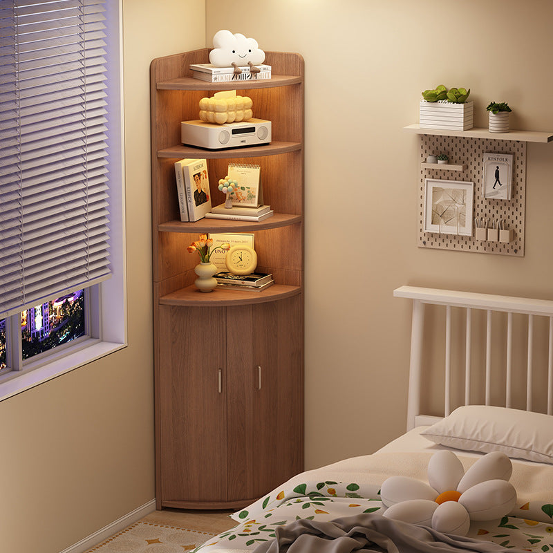 Modern Minimalist Fan-Shaped Engineered Wood Nightstand 6-Tier For Bedroom