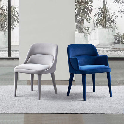 Modern Minimalist Rectangular Velvet Solid Wood Iron Dining Chair Backrest For Dining Room