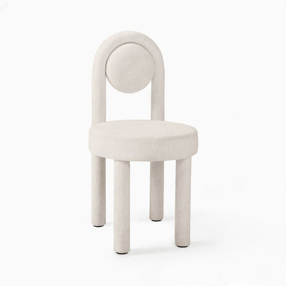 Modern Minimalist Round Velvet Iron Vanity Stool Backrest Armless For Bedroom