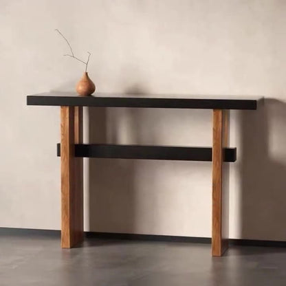 Traditional Vintage Square Pine Wood Solid Wood Console Table For Entryways