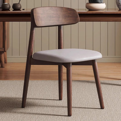Traditional Vintage Square Rubberwood PU Leather Foam Sponge Armless Dining Chair For Dining Room